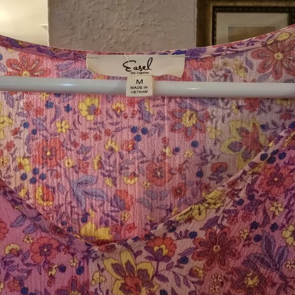 Easel pink flower shirt and pant set - Picture 4 of 8